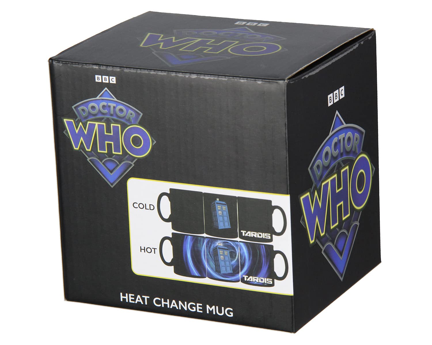 Seven Times Six Doctor Who Tardis Vortex Heat Reactive Color Changing Tea Coffee Mug Cup (Black/Blue)