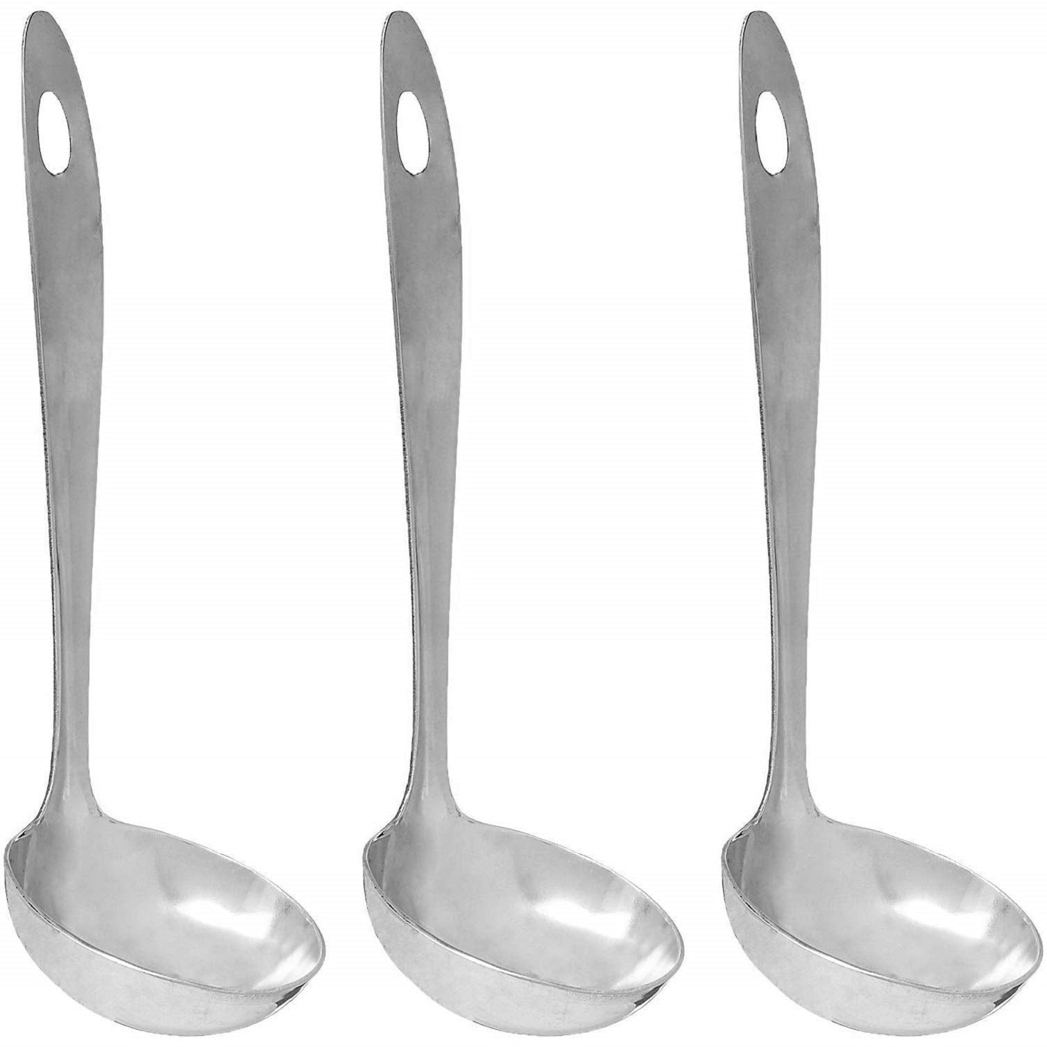 Chef Craft Platinum Series Stainless Steel Heavy Gage Ladle | 7.75 Inches Long | 3Pack