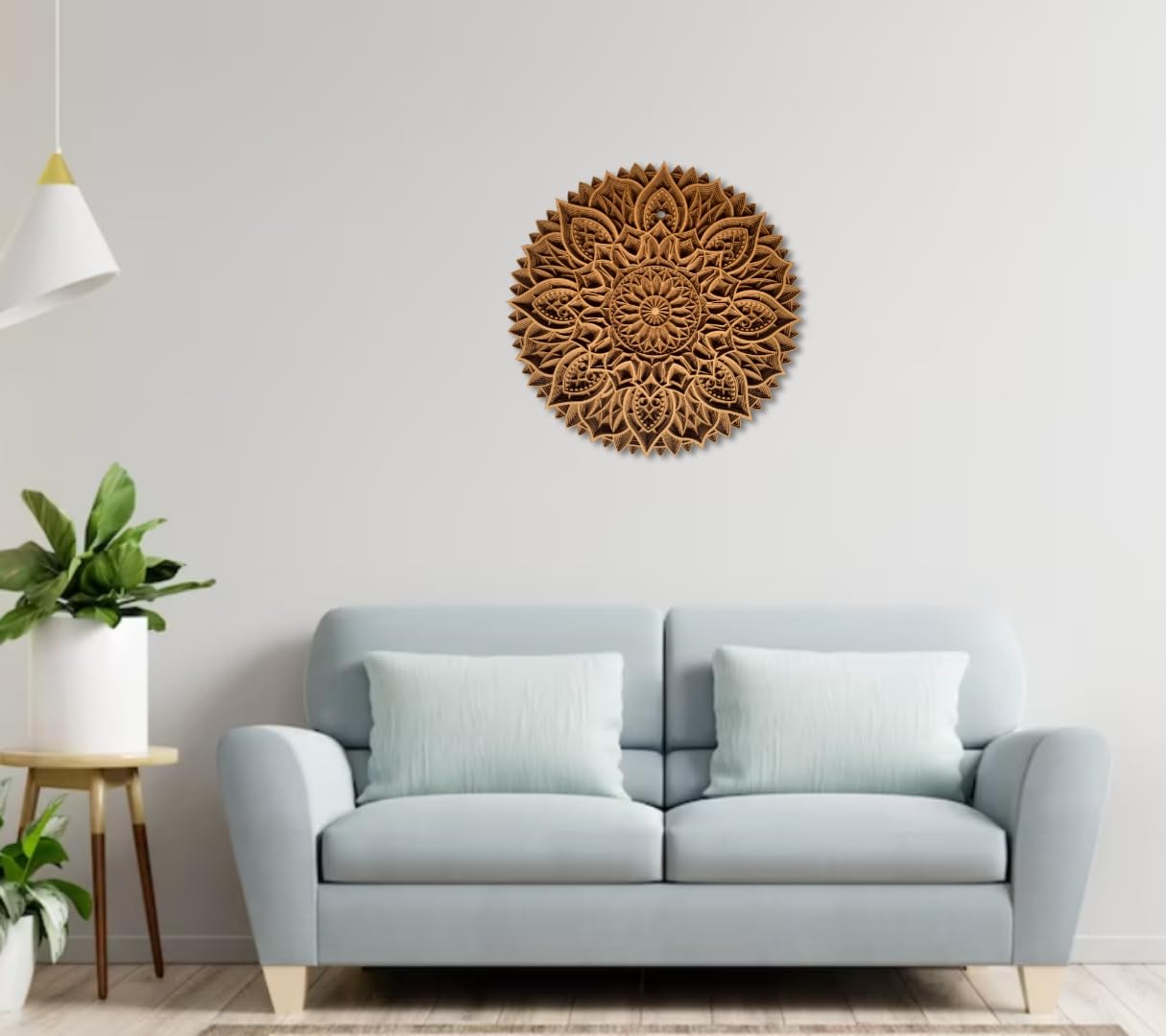Gloridec Wooden 3D Mandala Wall Decore | Decorative Multi Layered Round Mandala Wall Art, Living Room Wall Hanging | Mandala Wal