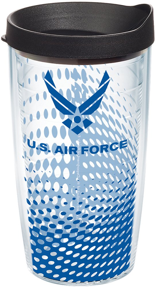 Tervis Air Force Pattern Made in USA Double Walled Insulated Tumbler Travel Cup Keeps Drinks Cold & Hot, 16oz, Classic
