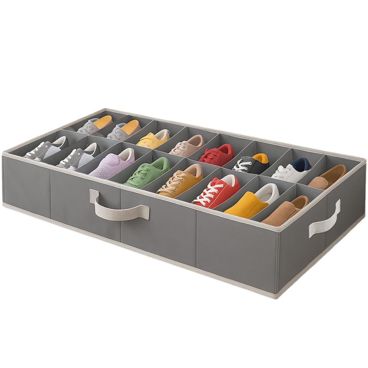 Under Bed Shoe Storage Organizer - TEAR-RESISTANT Heavy Duty 600D Material - Fits All Styles Men 's and Women 's Shoes, Up to 16