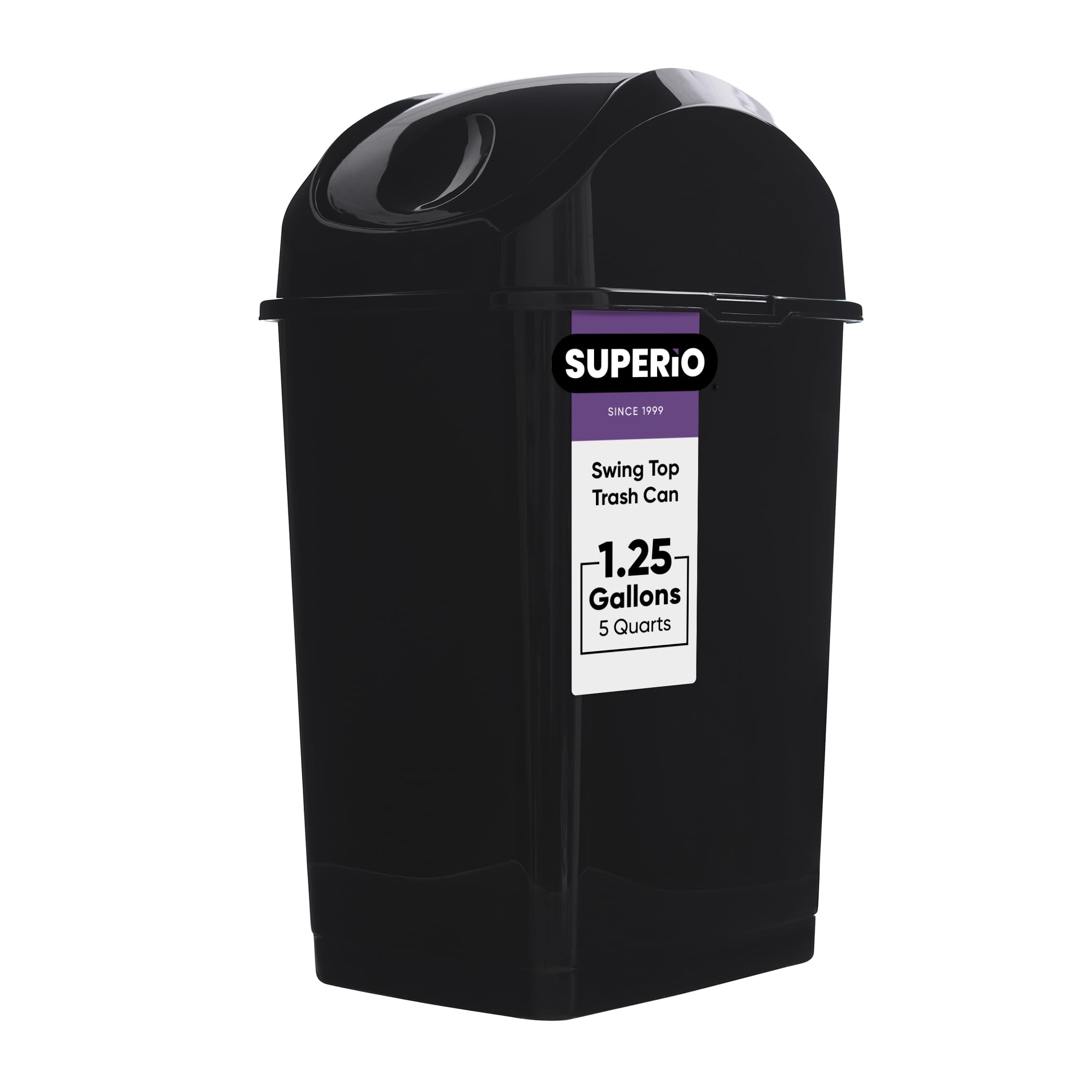 Superio Mini Desktop Trash Can With Swing Top Lid Portable Plastic Garbage Can For Countertop, Desktop, Make Up Vanity, Bathroom