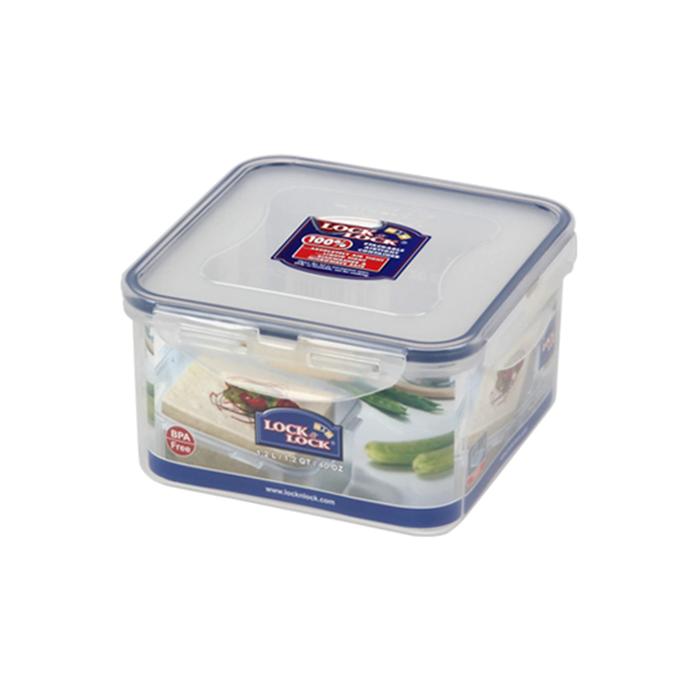 Lock & Lock Square Plastic Food Container With Special Tray For Tofu 40.58Oz / 5.07Cup