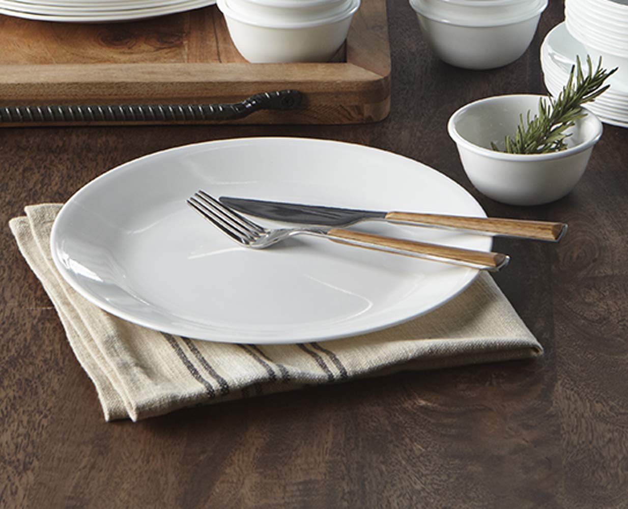 Corelle Winter Frost White Dinner Plates Set (10-1/4-Inch, 6-Piece)