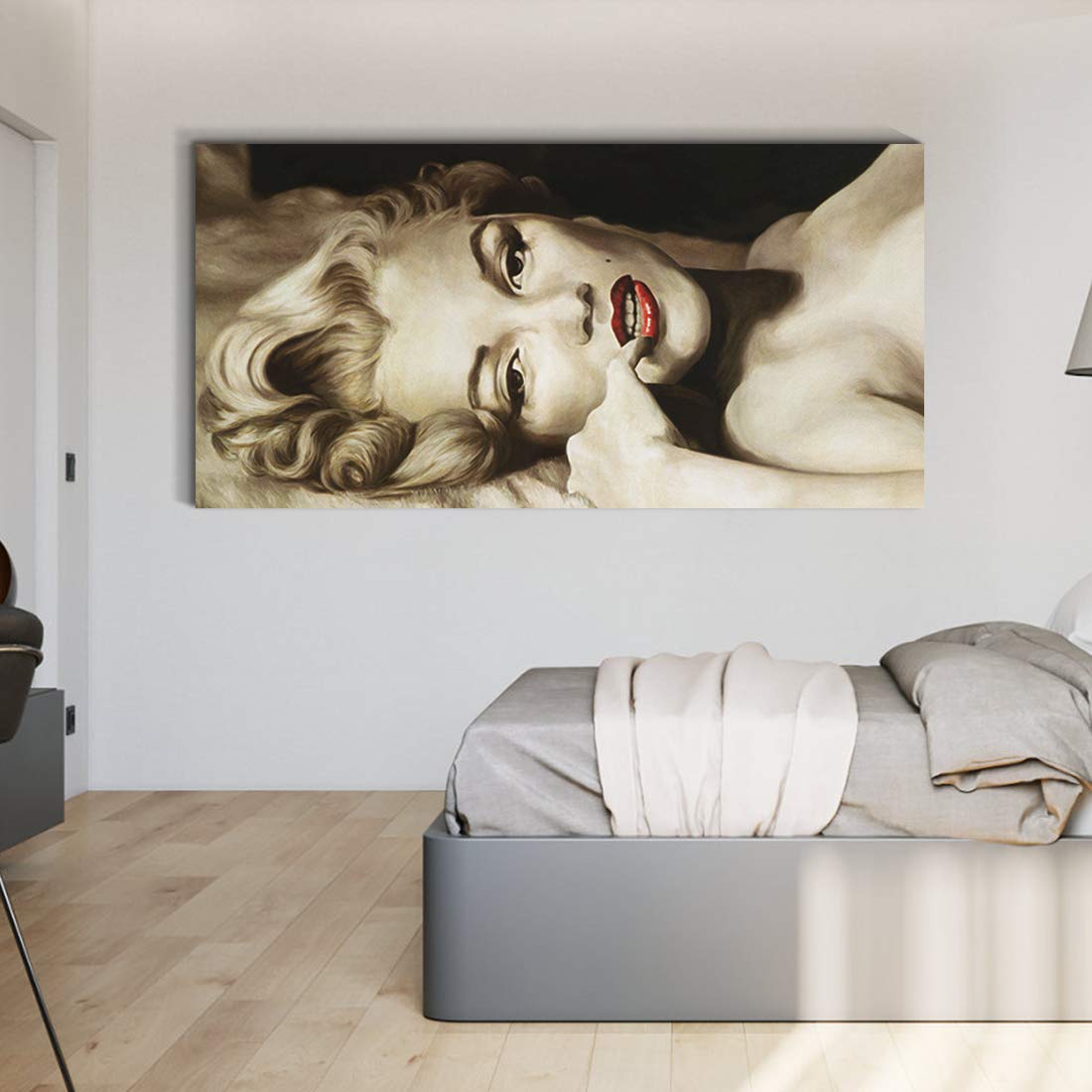 Denozer - Marilyn Monroe Framed Pictures Sexy Blond Girl Paintings American Movies Actress Artwork Prints On Canvas Wall Art Liv