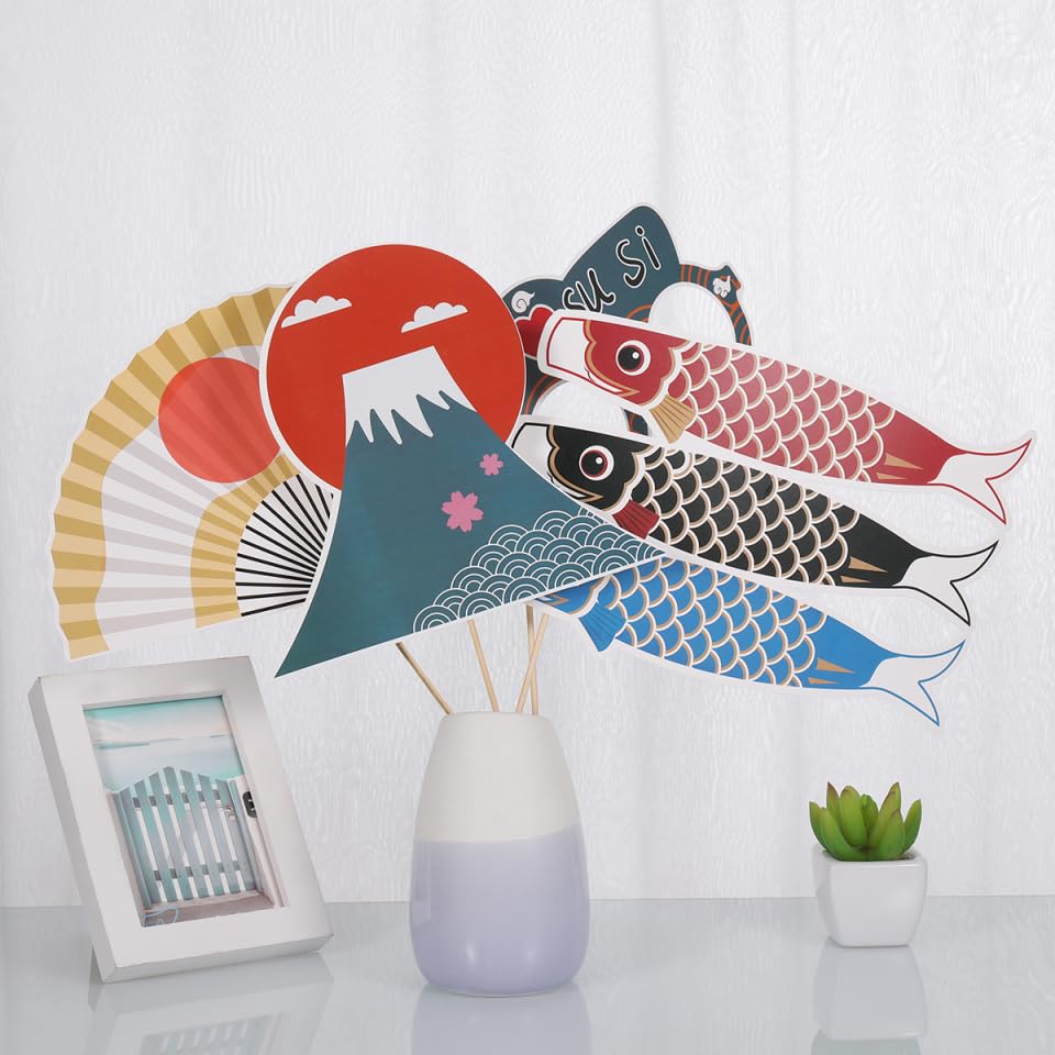 PRETYZOOM 20pcs Japanese Tea Party Photo Booth Props Japanese Cuisine Sushi Restaurant Decoration Japanese Banquet Dancing Party Photo Props