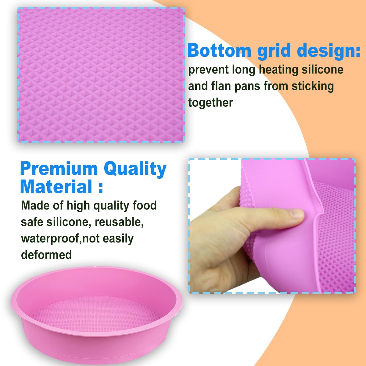 Qicfrk Cheesecake Pan Protector, 9 Inch Silicone Water Bath Protector, Pink+Violet, Model Q12