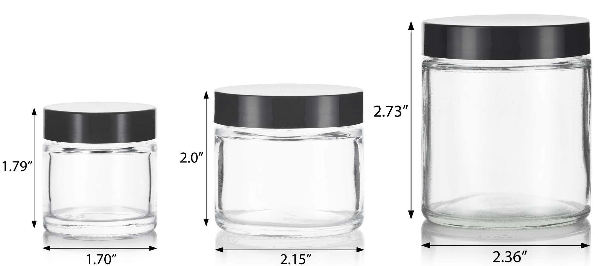 Clear Glass Straight Sided Jars (12 Pack) Includes 4-1 Oz, 4-2 Oz, 4-4 Oz Clear Glass Jars + Spatulas