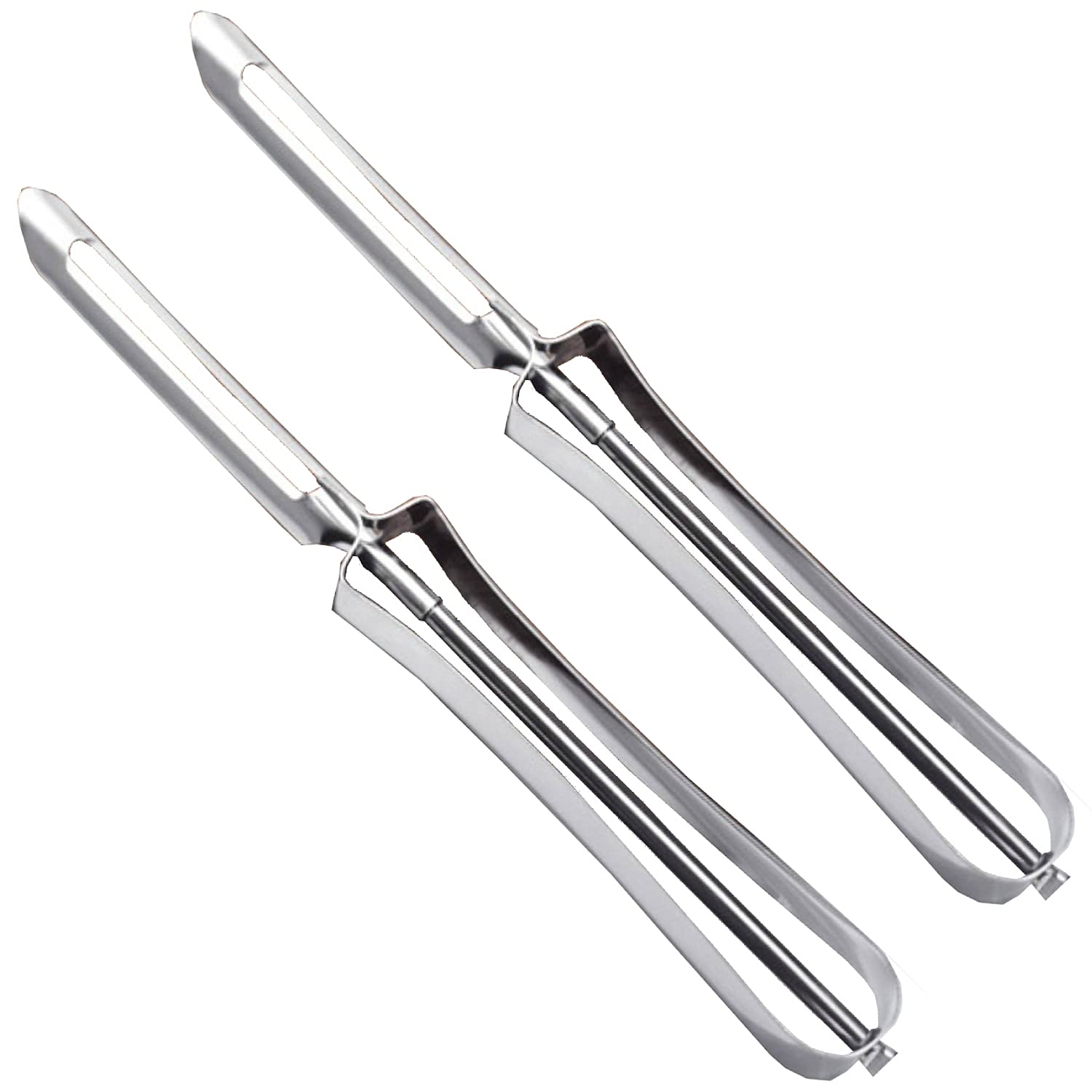 2 Pack Kitchen Vegetable Peeler, Stainless Steel Rotary Peeler For Carrot And Fruit, With Ergonomic And Control Handle-Dishwashe