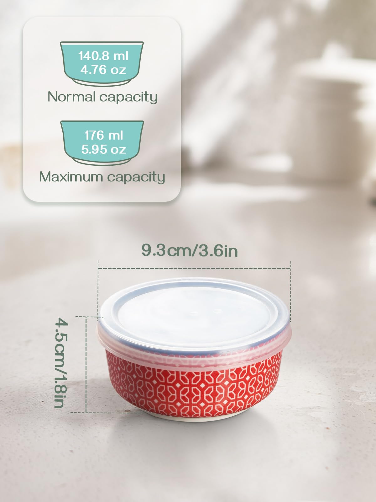 Dowan Dipping Bowls With Lids, Ceramic Condiment Sauce Cups, 4.7 Oz Dipping Sauce Bowls/Dishes For Charcuterie, Condiment, Tomat