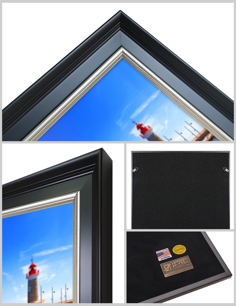 Ipic - Beach Lovers, Personalized Ideal Gift Custom Framed Wall Art With Names And Date, Giclee Prints With Solid Wood Frame, Un