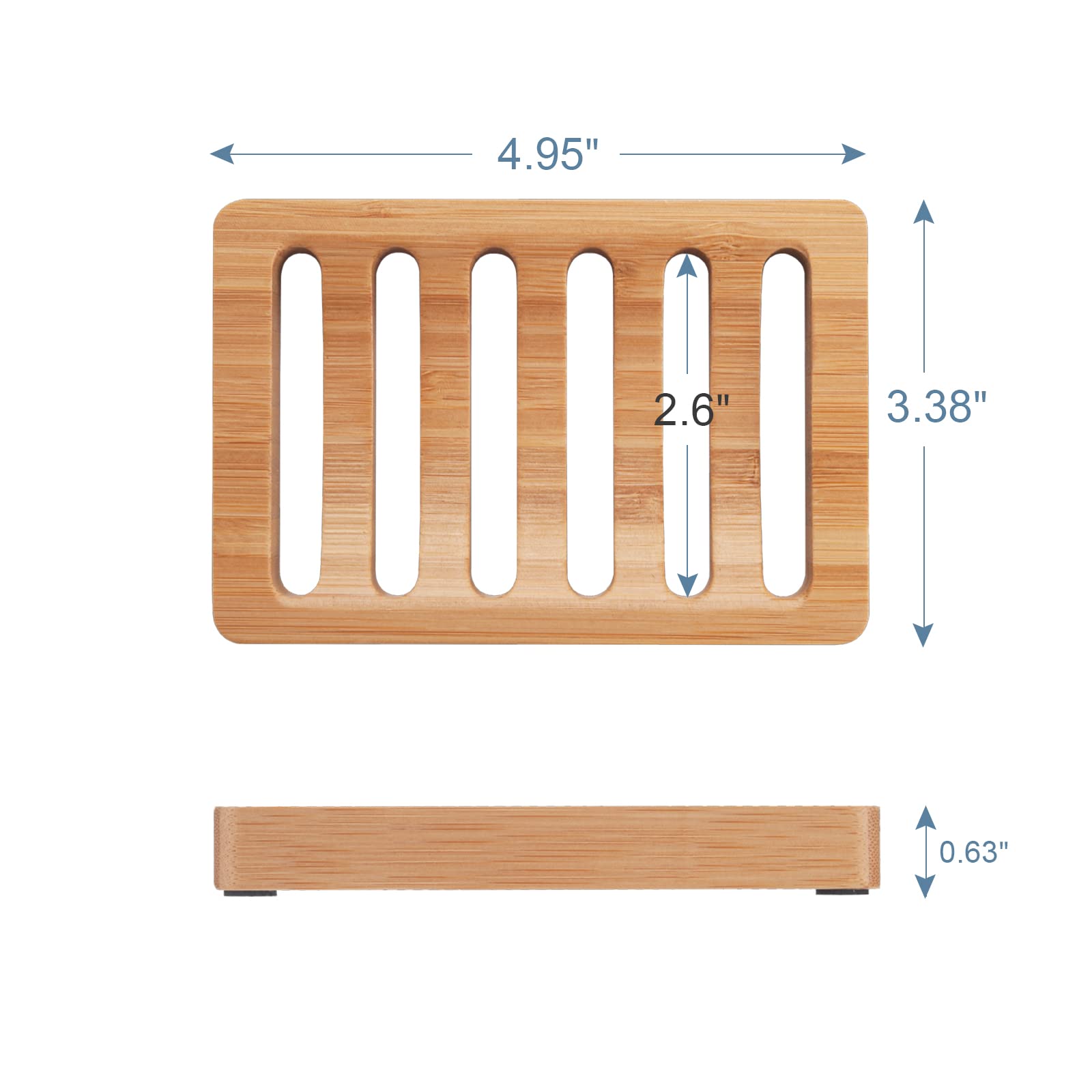 Amazerbath Soap Holder Soap Dish, Bamboo Soap Dish, 2 Pack Wood Soap Holder, Bar Soap Holder For Shower, Soap Tray Self Draining