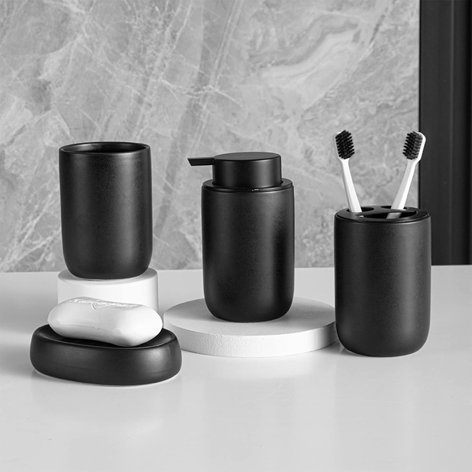 Hand Soap Dispenser For Bathroom Decro, Ceramic Liquid Pump Bottles Refillable Dish Dispenser For Kitchen Farmhouse Colleage Dor