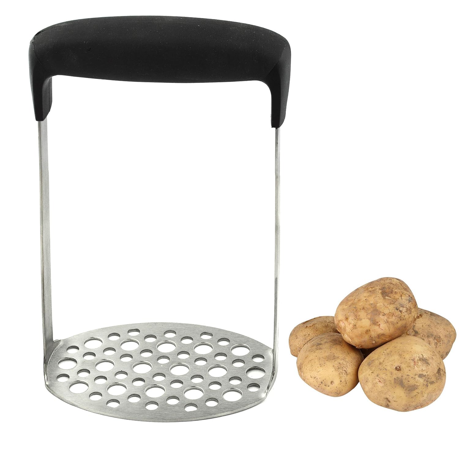 Potato Masher, Heavy Duty Mashed Potatoes Masher, Stainless Steel Professional Metal Masher Kitchen Tool