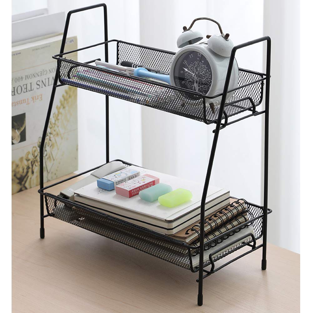 Mingfanity Metal 2 Tier Spice Storage Rack For Kitchen, Countertops, Cabinets, Organizer For Bathroom,Basket For Office And Home