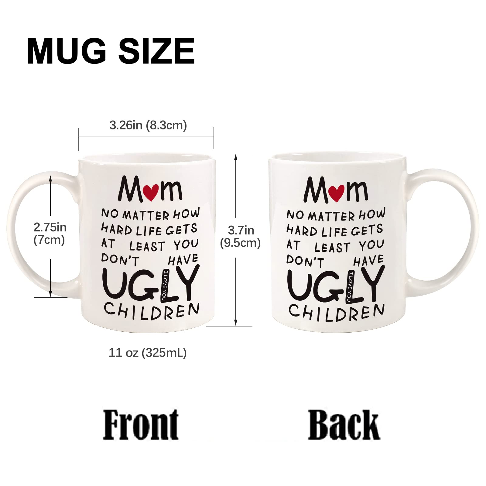 Gifts for Mom from Daughter Son,11oz Funny Coffee Mug for Women,Unique Mothers Day Gifts for Mom Wife Women,Personalized Birthda