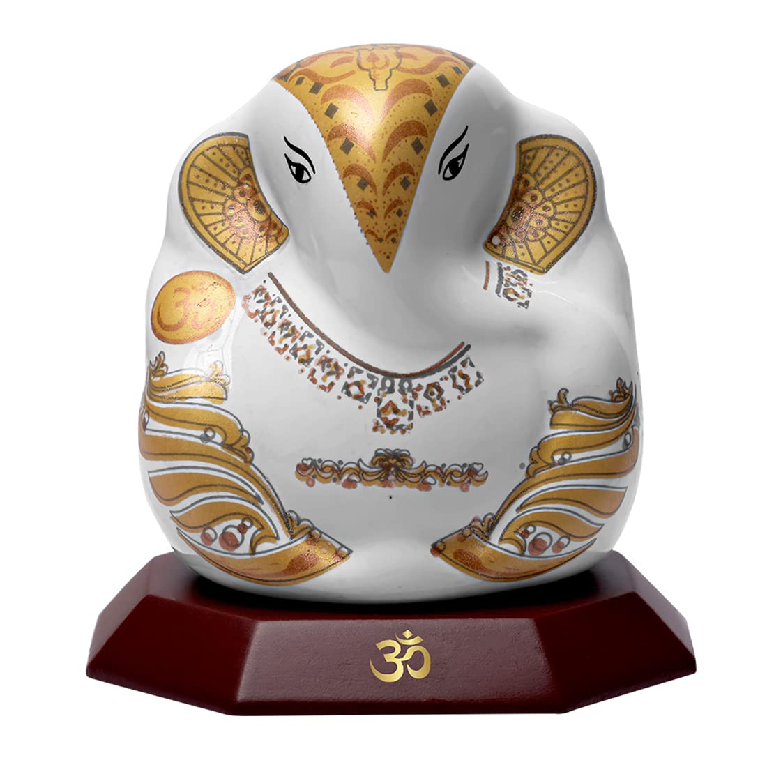 DIVINITI Lord Ganesha Ceramic Idol for Car Dashboard, Tabletop|Statue for Good Luck, Prosperity and Success|Ganpati Statue for H
