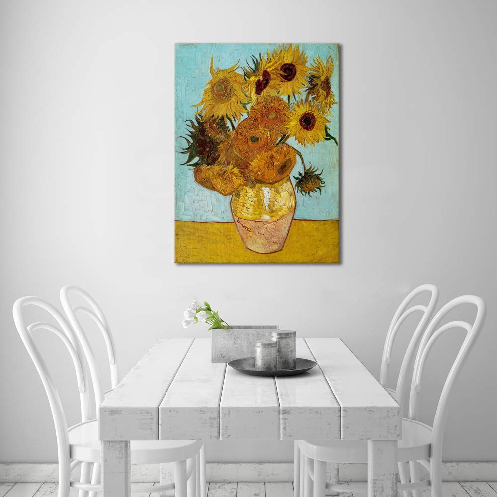 Wieco Art Sunflower Large Canvas Prints Wall Art By Vincent Van Gogh Oil Paintings Reproduction Modern Stretched And Framed Flor