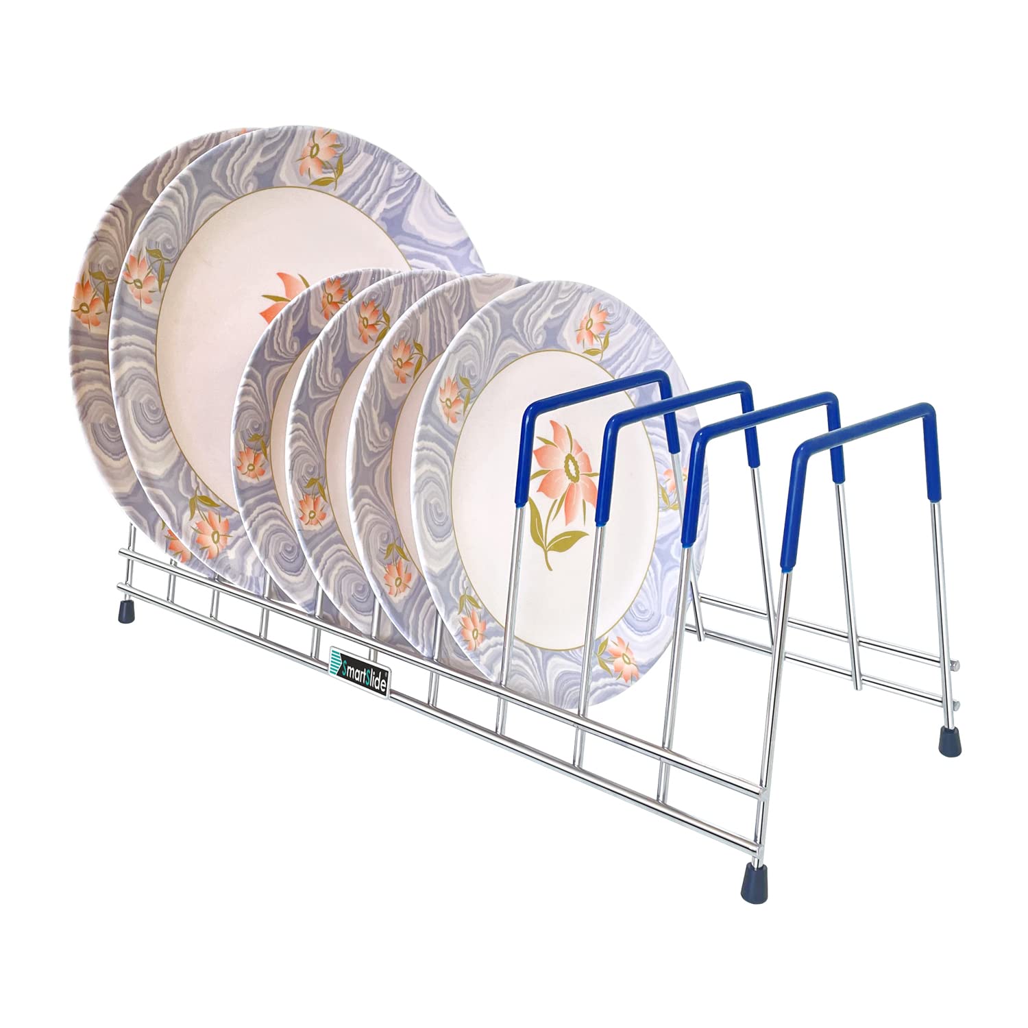 Smartslide Stainless Steel Kitchen Rack  Plate Rack  Dish Rack  Rack For 10 Plates  Chopping Board Holder  Lid Holder Utens