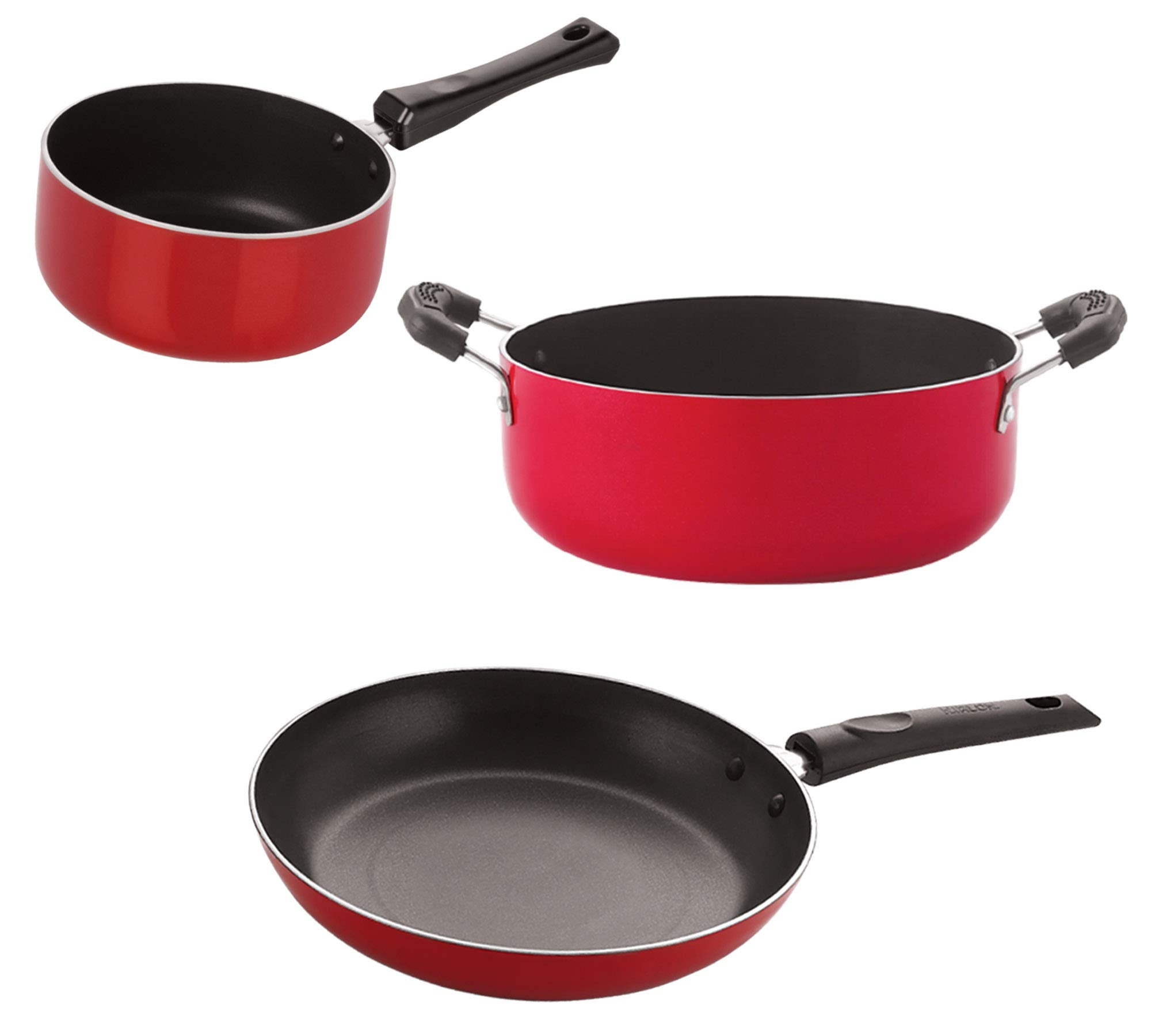 Nirlon Kitchen Utensils Aluminium NonStick Cookware Set Of3 Pieces (2.6Mm_Sp(B)_Cass22_Tp24)