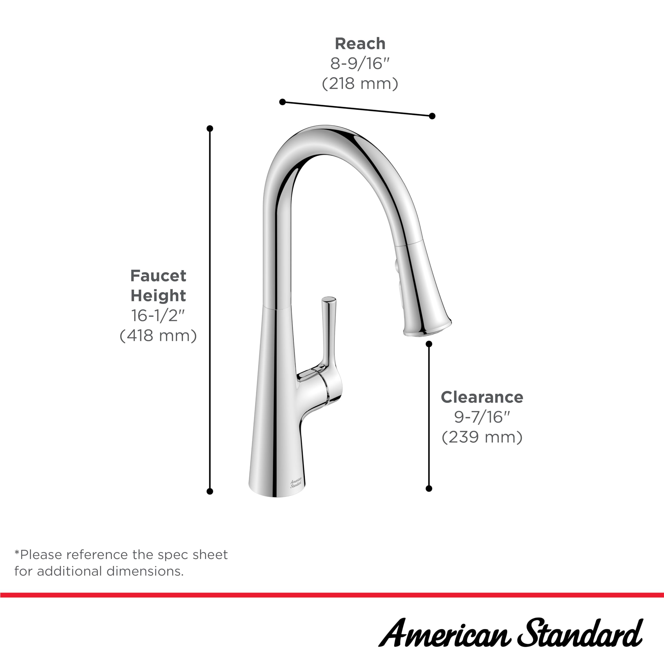 American Standard 7441300.243 Southport Pull-Down Kitchen Faucet With Sprayer Matte Black