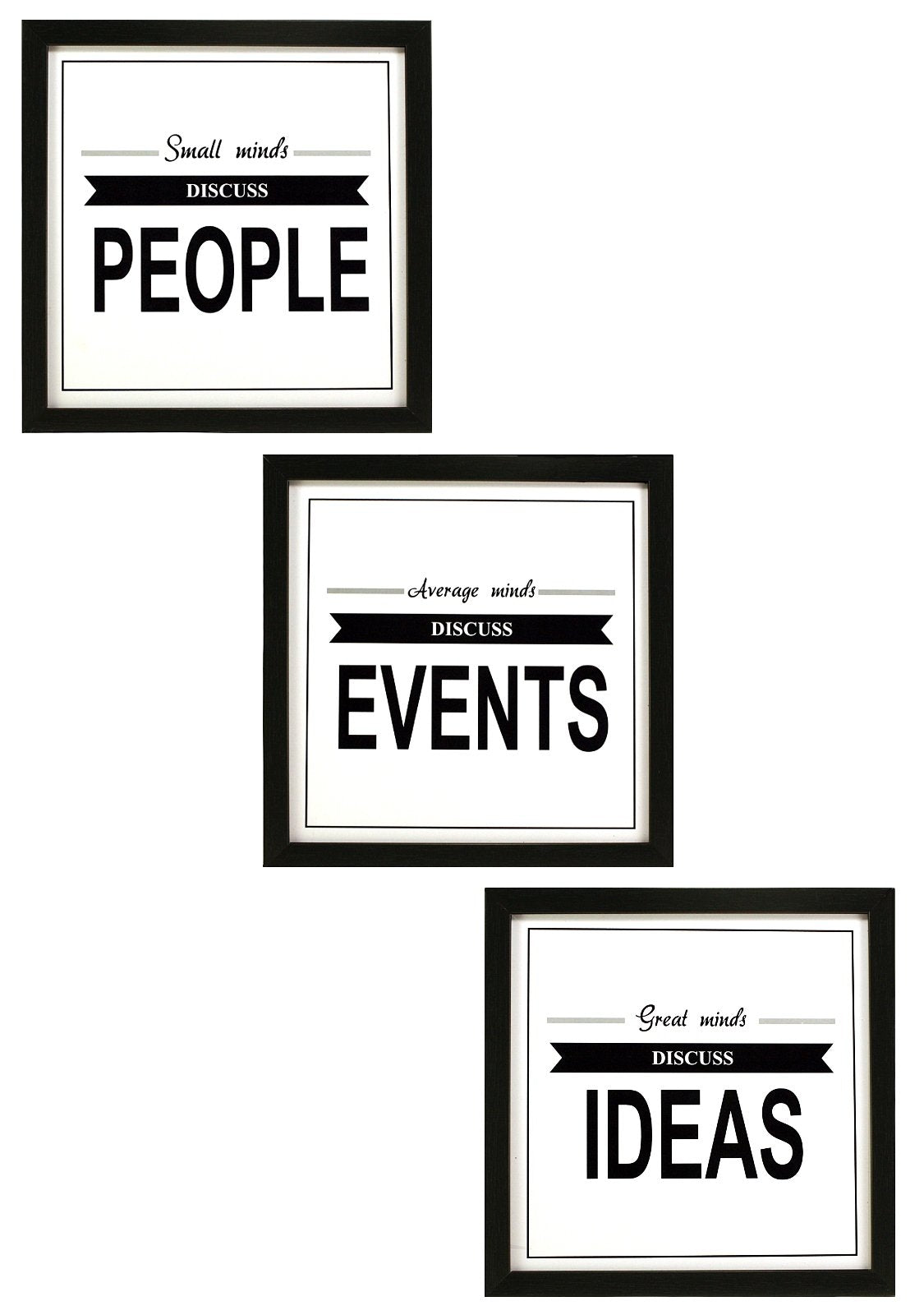Indianara 3 Piece Set of Framed Wall People Events Ideas Hanging Motivational Office Decor Art Prints 8.7 INCH X 8.7 INCH Withou
