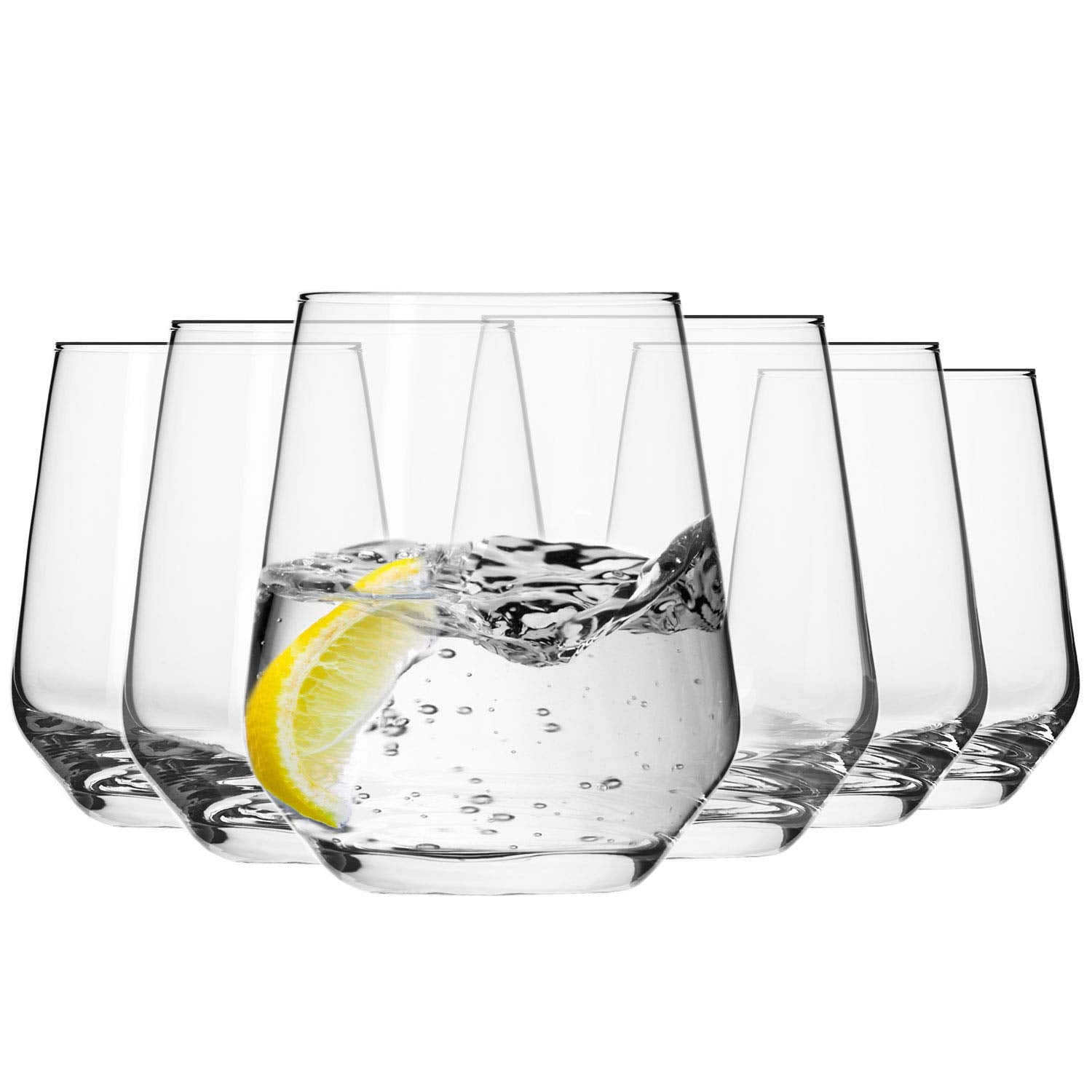 Krosno Water Drinking Glasses, Set of 6, 13.5 oz, Splendour Collection, Elegant Tumbler Collection, Ideal for Everyday Use and E