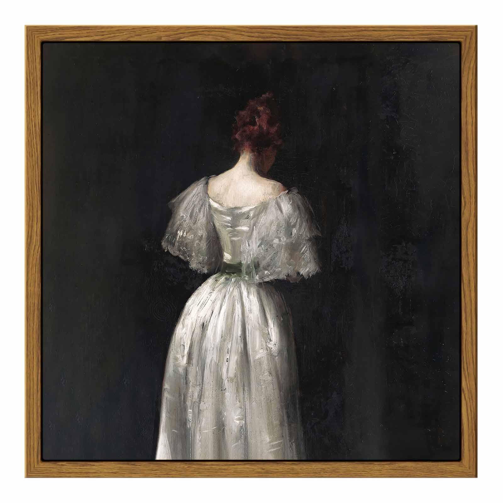 Insimsea Square Framed Canvas Wall Art, Seventeenth Century Lady Portrait Paintings, Classical Women Wall Pictures For Bedroom B