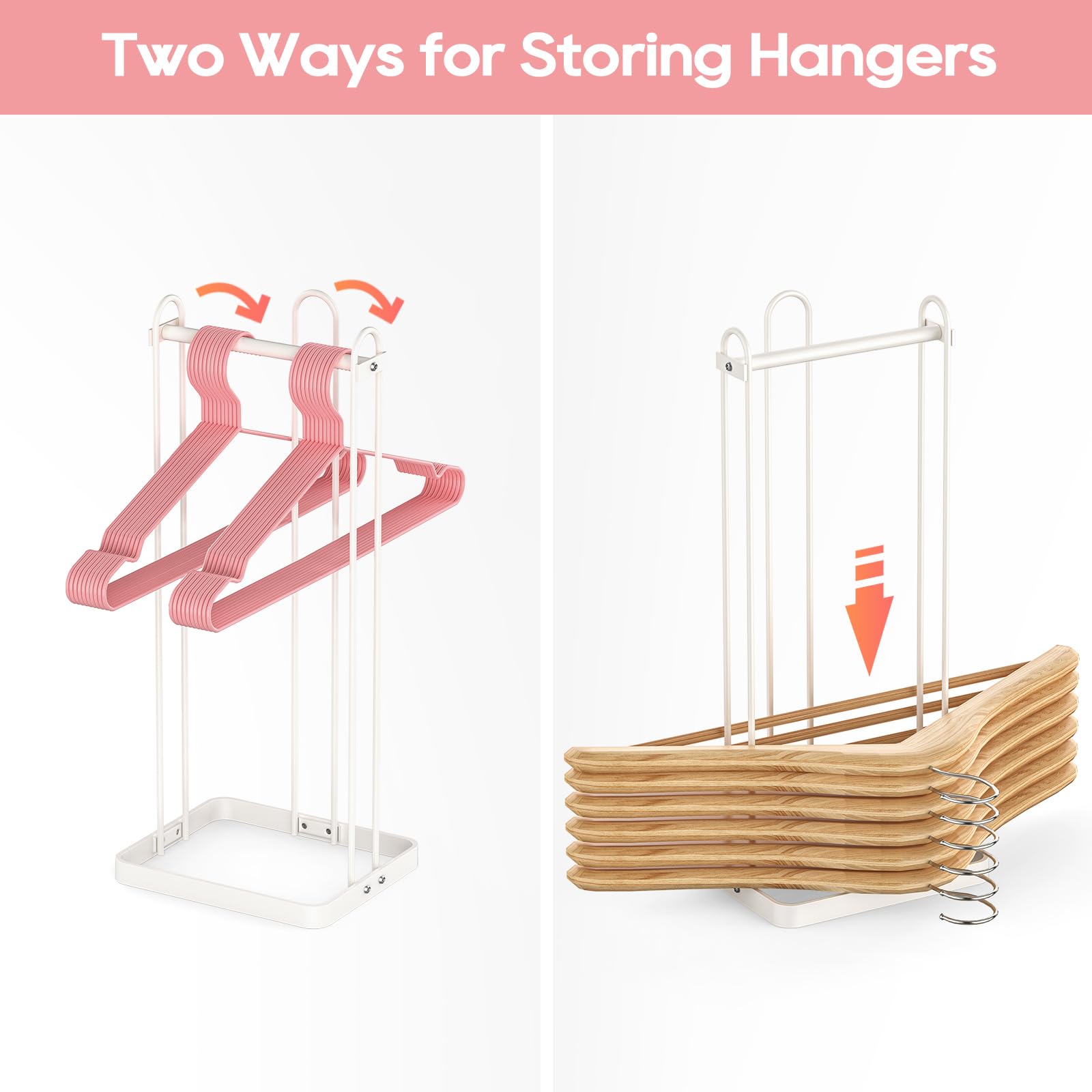 Papagiftree Hanger Organizer, Hanger Stacker, Hanger Storage Organizer Clothes Hanger Holder, Clothes Hanger Storage Rack Hanger