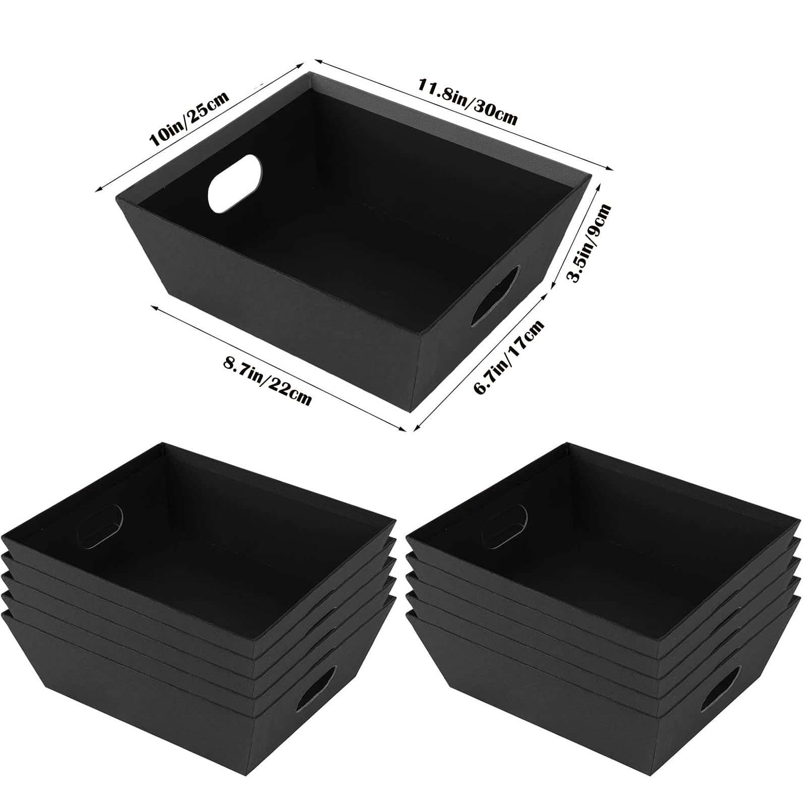 mioule Baskets for Gifts Empty - Gift Baskets Empty To Fill Kit - Black Basket Cardboard To Fill Bulk 10 Pack for Holiday, Birth