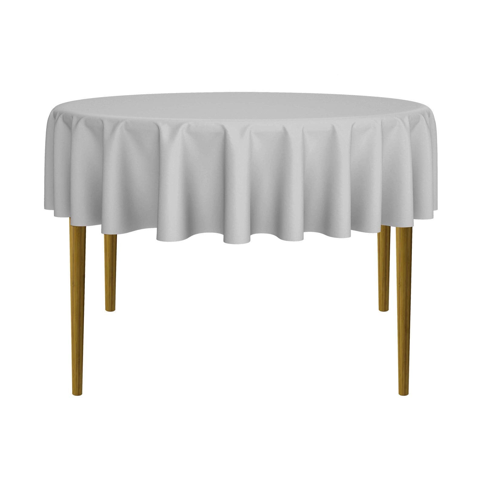 Lanns Linens - 10 Premium 70 Round Tablecloths For Weddingbanquetrestaurant - Polyester Fabric Table Cloths - Silver