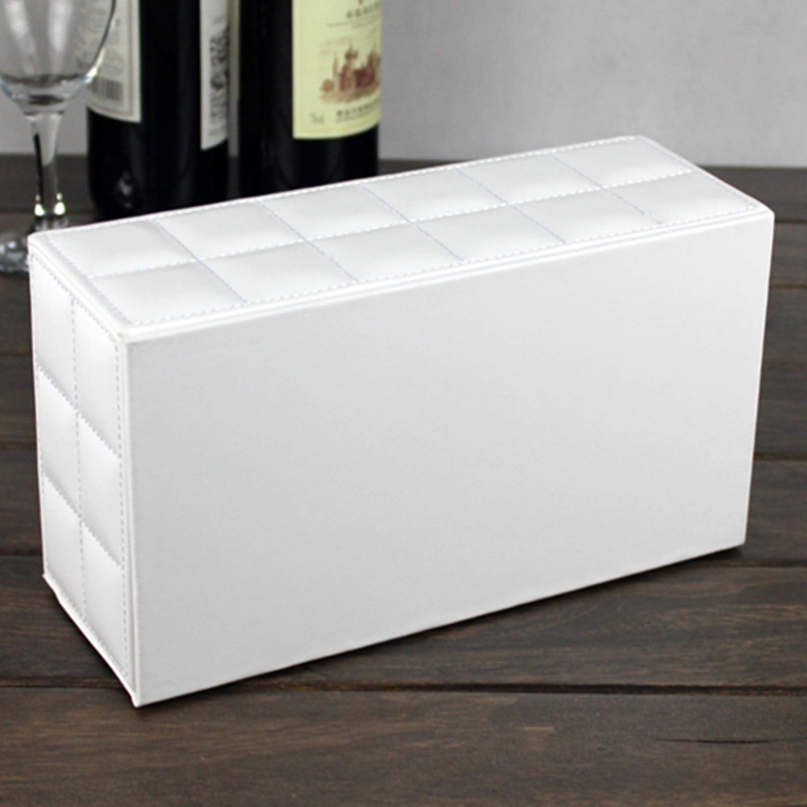 High-End Fashion Pu Leather Tissue Box Holder Cover Rectangular,Napkin Facial Tissues Cube Dispenser,Tissue Cover Decorative Con