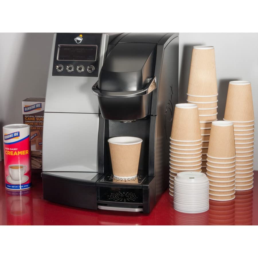 Genuine Joe GJO11259CT Polystyrene Protective Hot Cup Lid  White (Carton of 1000)