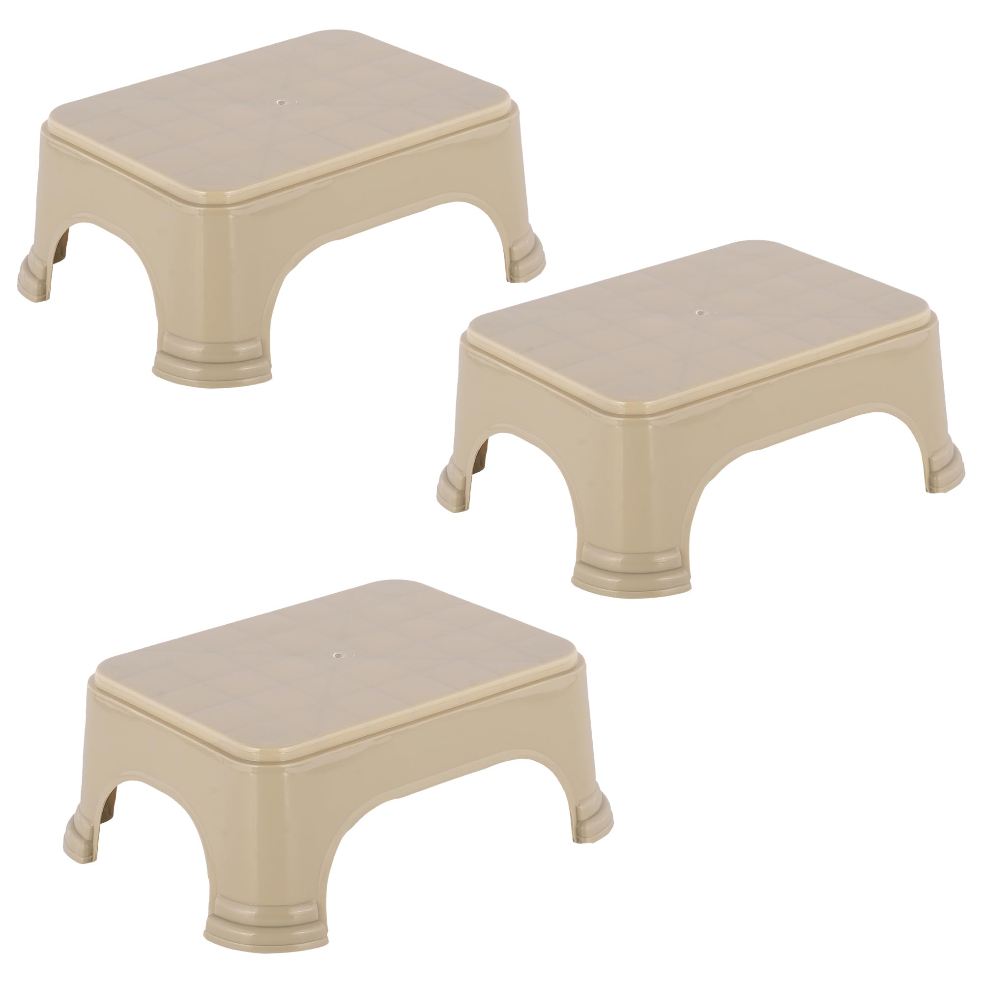 Kuber Industries Pack Of 3 Durable Bathroom Stool For Bathing | Comfortable Indoor Machiya For Sitting | Senior Citizens Bath St