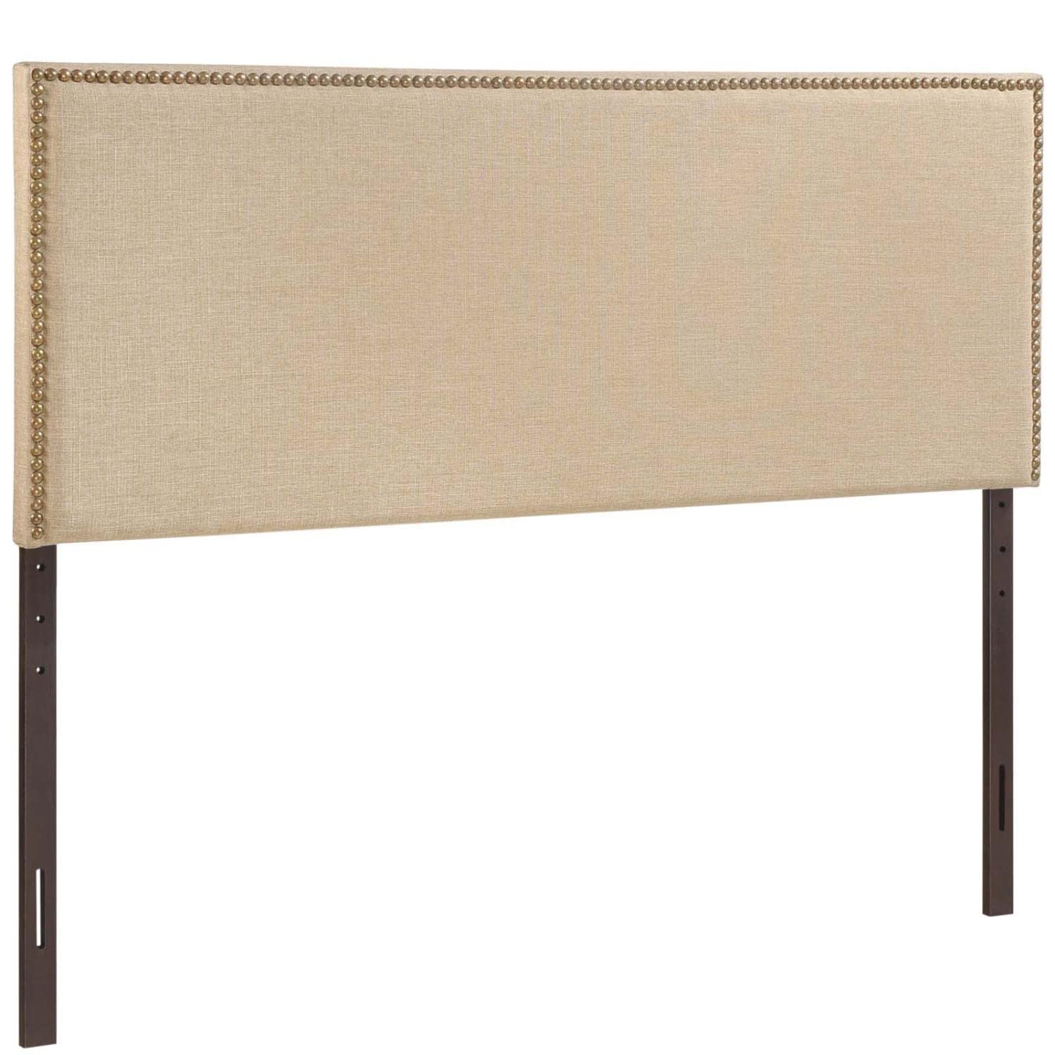 CasaFoyer  Region Linen Fabric Upholstered Queen Headboard | Serene & Elegant Design | Nailhead Trim | Contemporary Style | Upgrade Your Bed