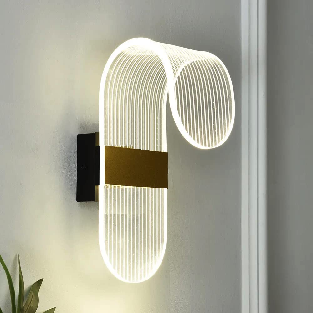 Groeien 15Watt Led Sconce Modern Transparent Indoor Home Acrylic Wall Lamp  Warm White (1)