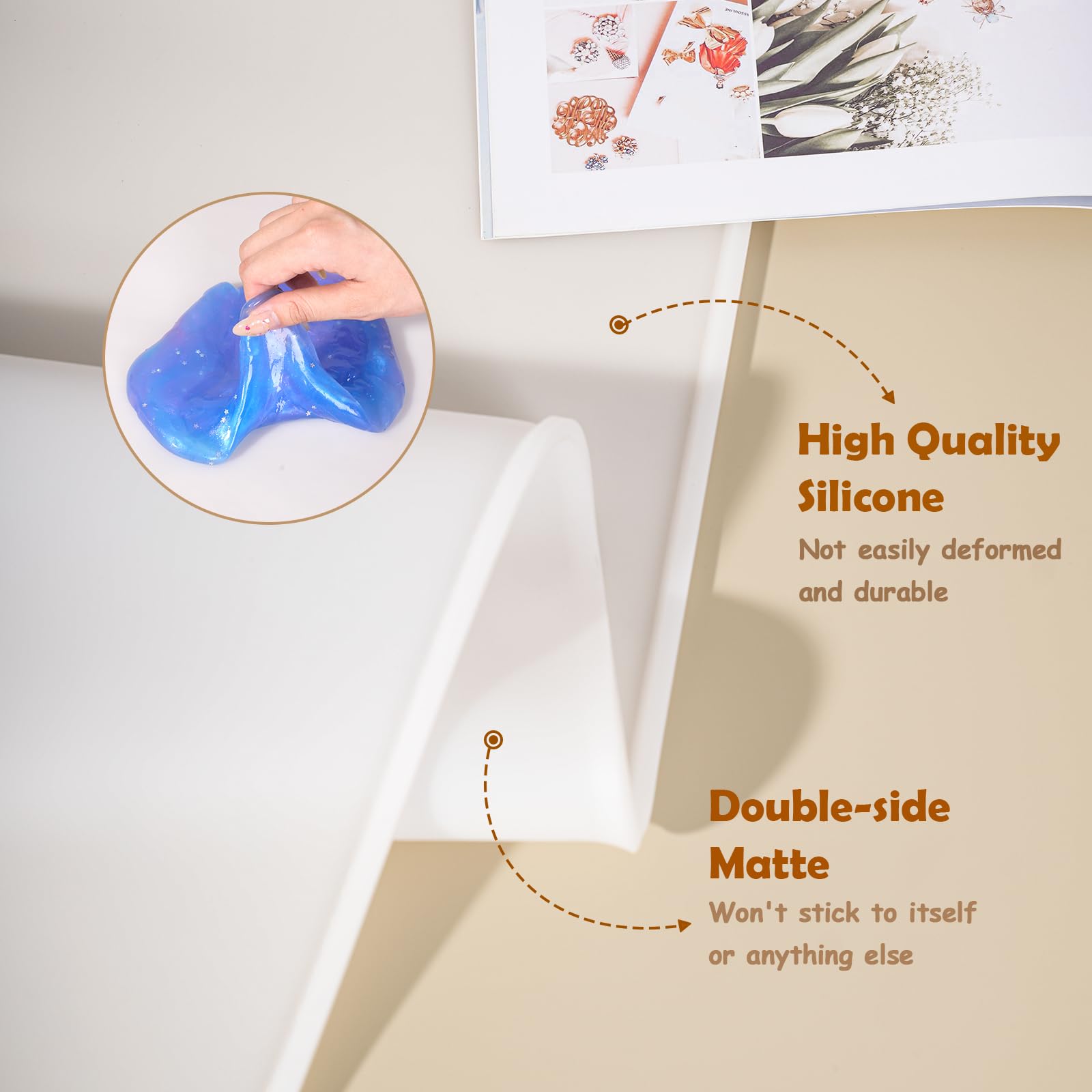 31.5 X 23.6 X 0.06 Inches Extra Thick Silicone Mat With Lip 0.22'' Raised Edge For Resin, Large Silicon Mat For Kitchen Counter