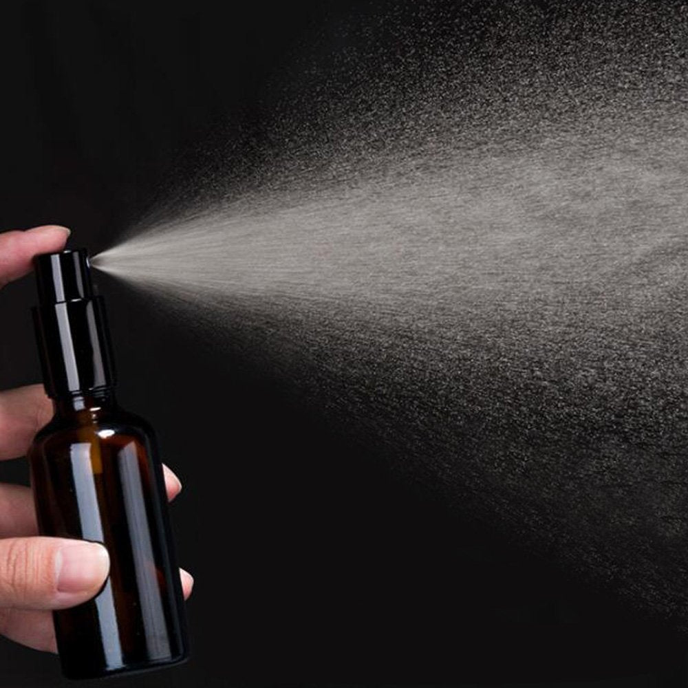 Yizhao Amber Glass Spray Bottles 1Oz, With Small Fine Mist Spray, Metal Cap, Refillable For Essential Oil,Travel,Cleaning,Perfum