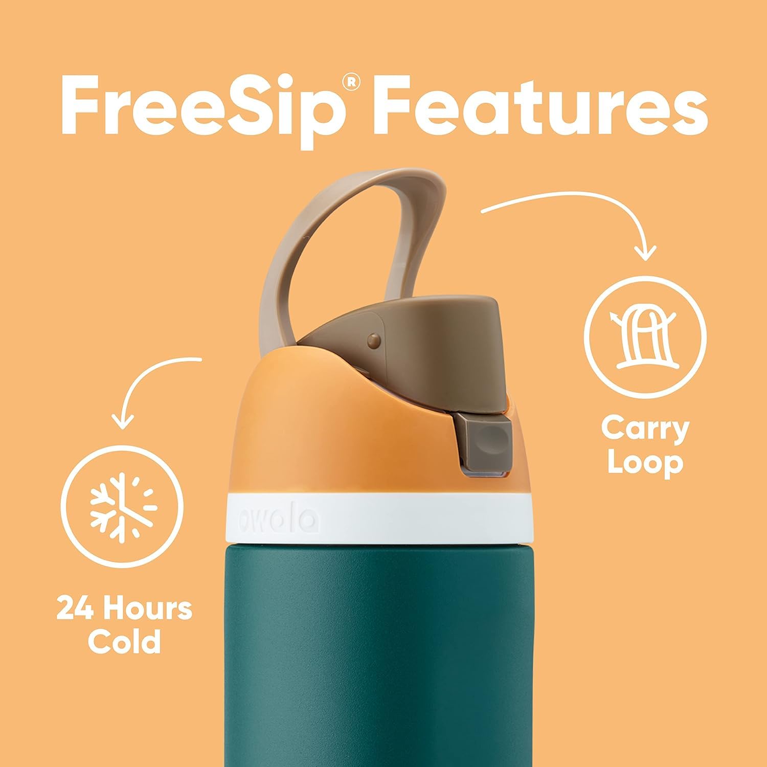 Owala FreeSip 32 oz Insulated Stainless Steel Water Bottle, BPA-Free, Surfs Edge, Model C06450 for Sports and Travel