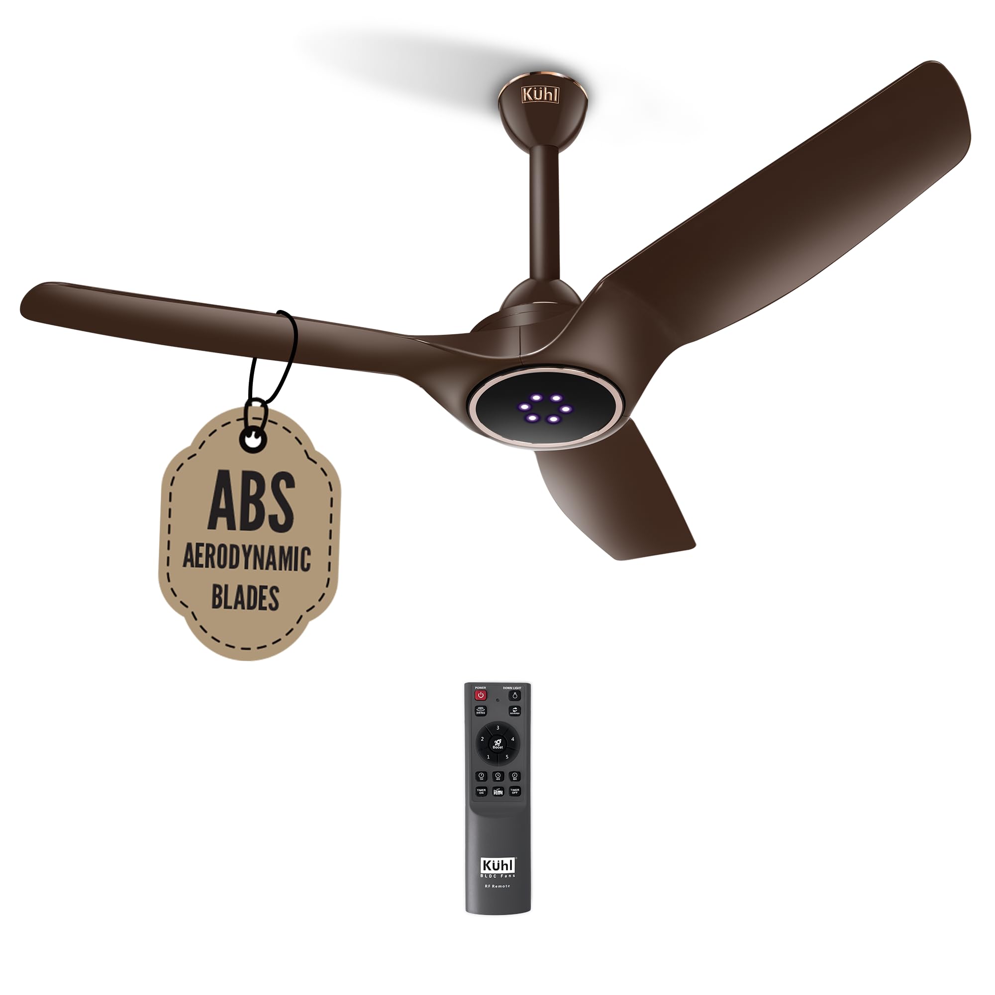 Kuhl Meridian M3 1200Mm 65% Power Saving Bldc Ceiling Fan With Remote | Bee 5 Star Rated & Isi Marked |High Air Flow|Led Indicat