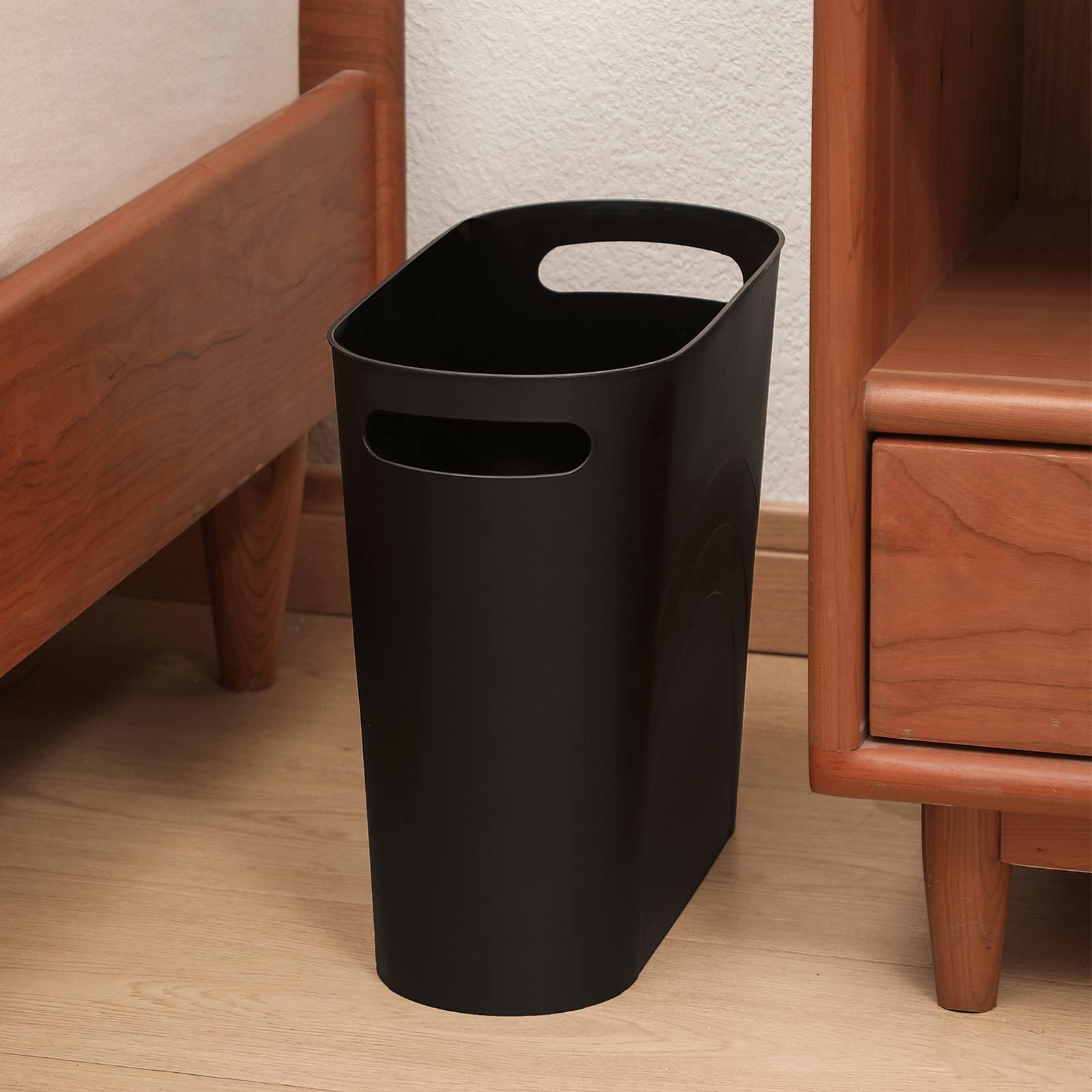 Small Trash Can Garbage Can Container Bin With Handles 3 Gallons Plastic Wastebasket For Bathrooom, Bedroom, Office, Kitchen, La