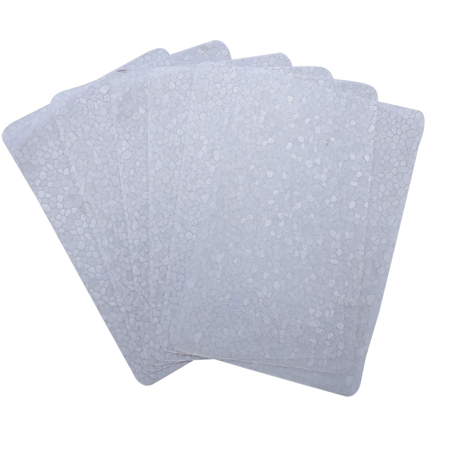 Kuber Industries Stone Design 6 Piece Pvc Refrigerator Drawer Mat Set - White