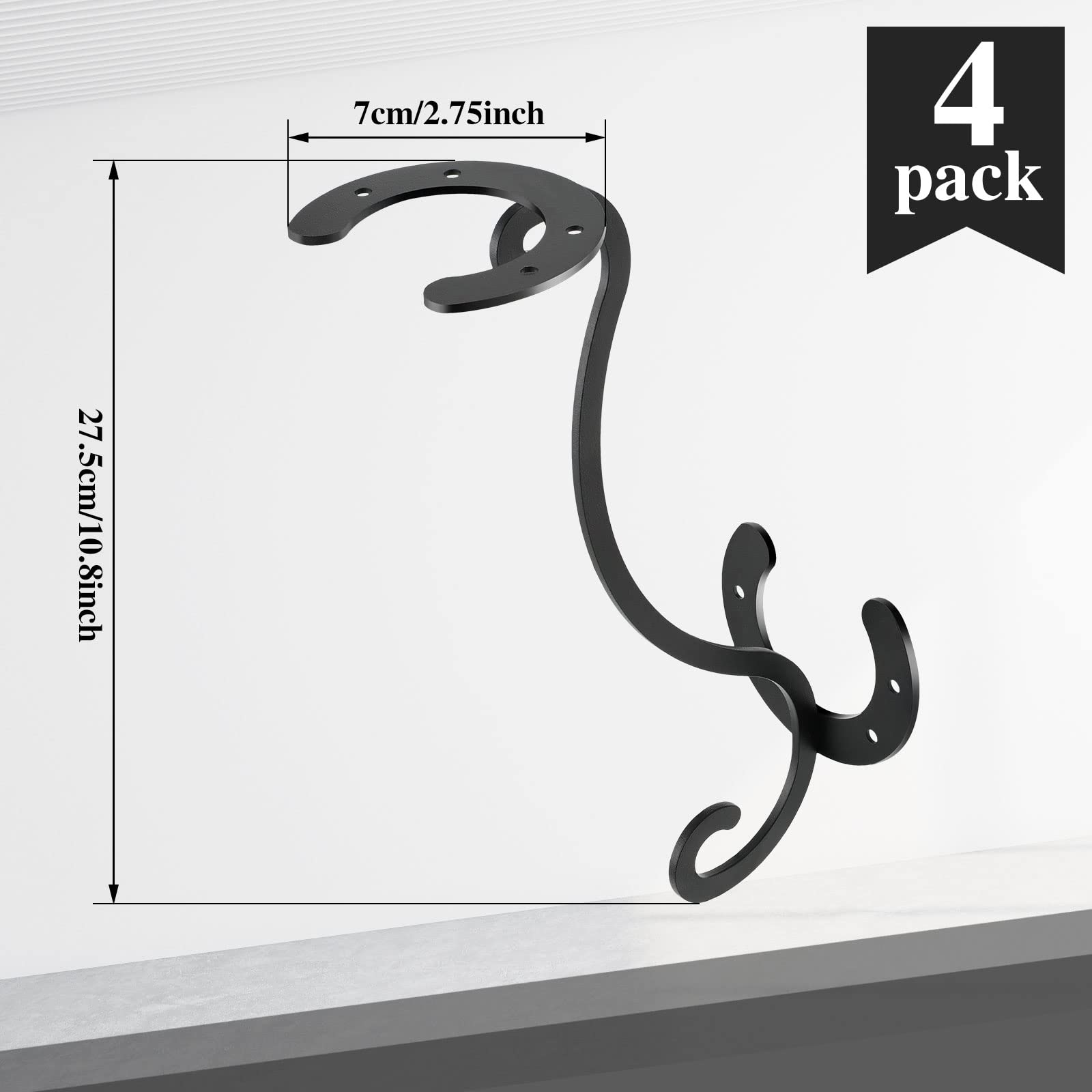 Qunclay Western Cowboy Hat Holder For Wall Decorative Wall Mounted Holder Metal Cowboy Hat Holder Rustic Hat Organizer For Hat C