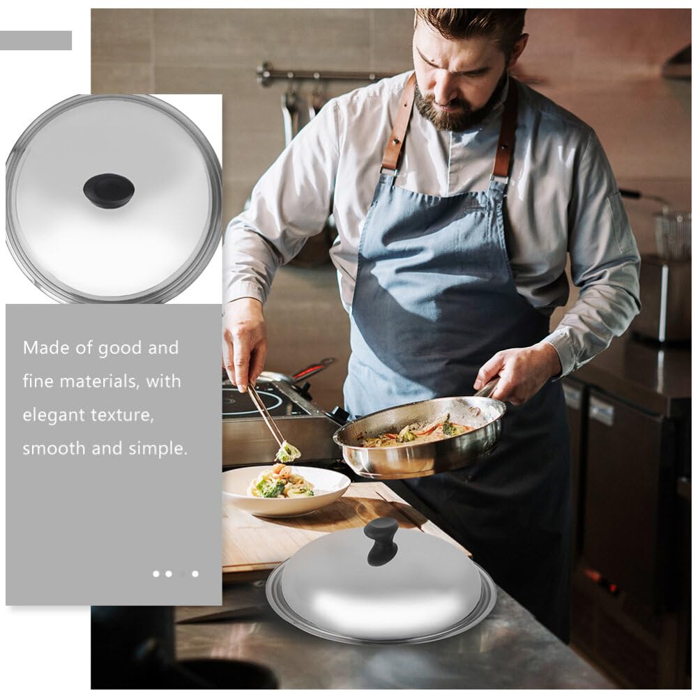 Tofficu 11 Inch Stainless Steel Pot Lid - Heat Resistant, Versatile, Easy to Clean, Silver Cover for Woks and Frying Pans