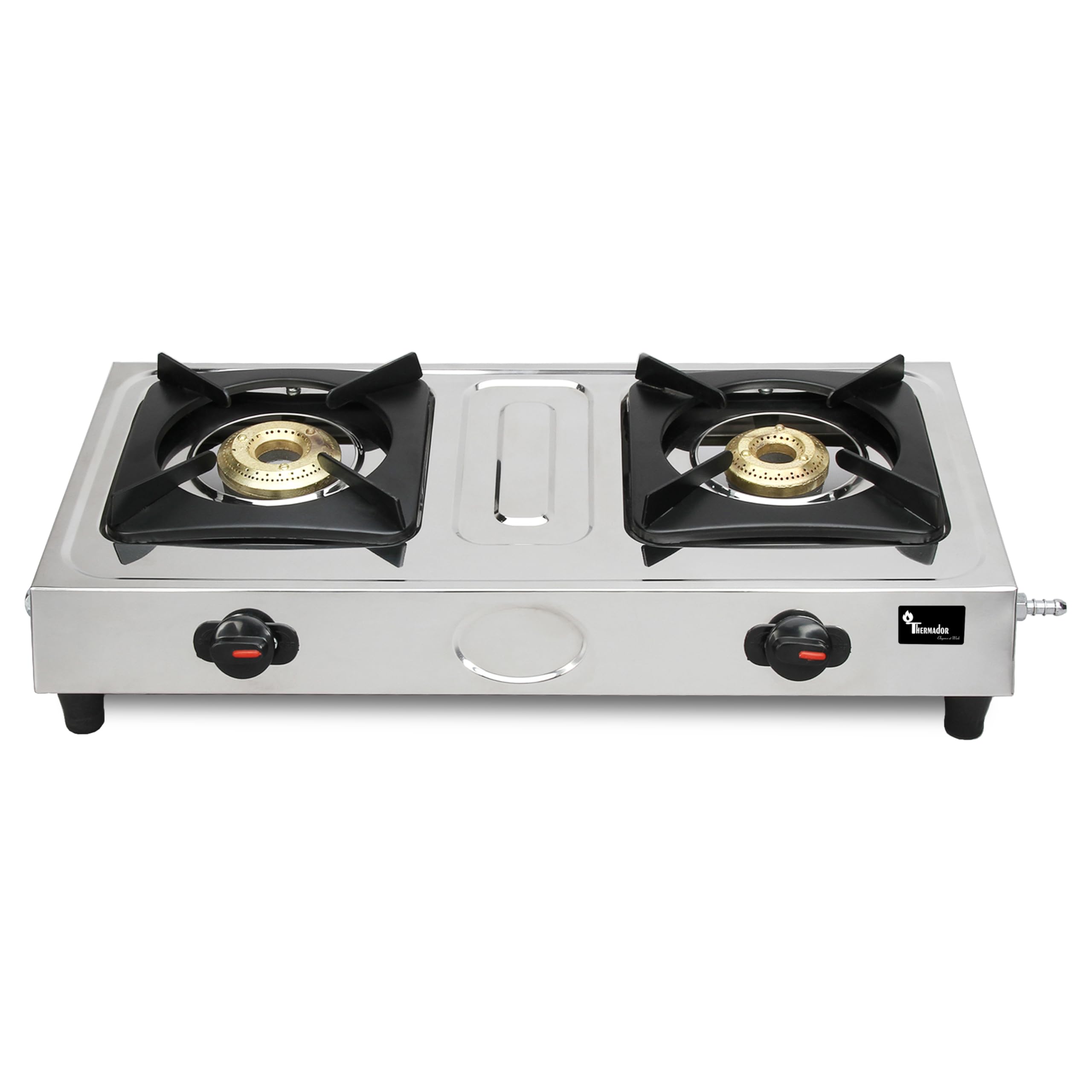 Thermador Stainless Steel Gas Stove 2 Burners | Manual Ignition | Gas Chulha | Brass Plated Burner | Gas Burner | Even Heat Dist