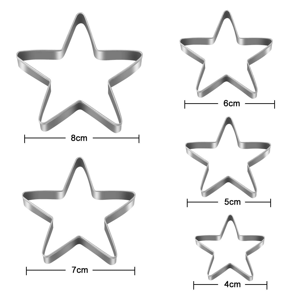 Xueerde 10Pcs Cookie Cutters Set Stainless Steel Biscuit Cutter Love Heart Shape And Star Shape Baking Vegetable Donuts Shape Cu