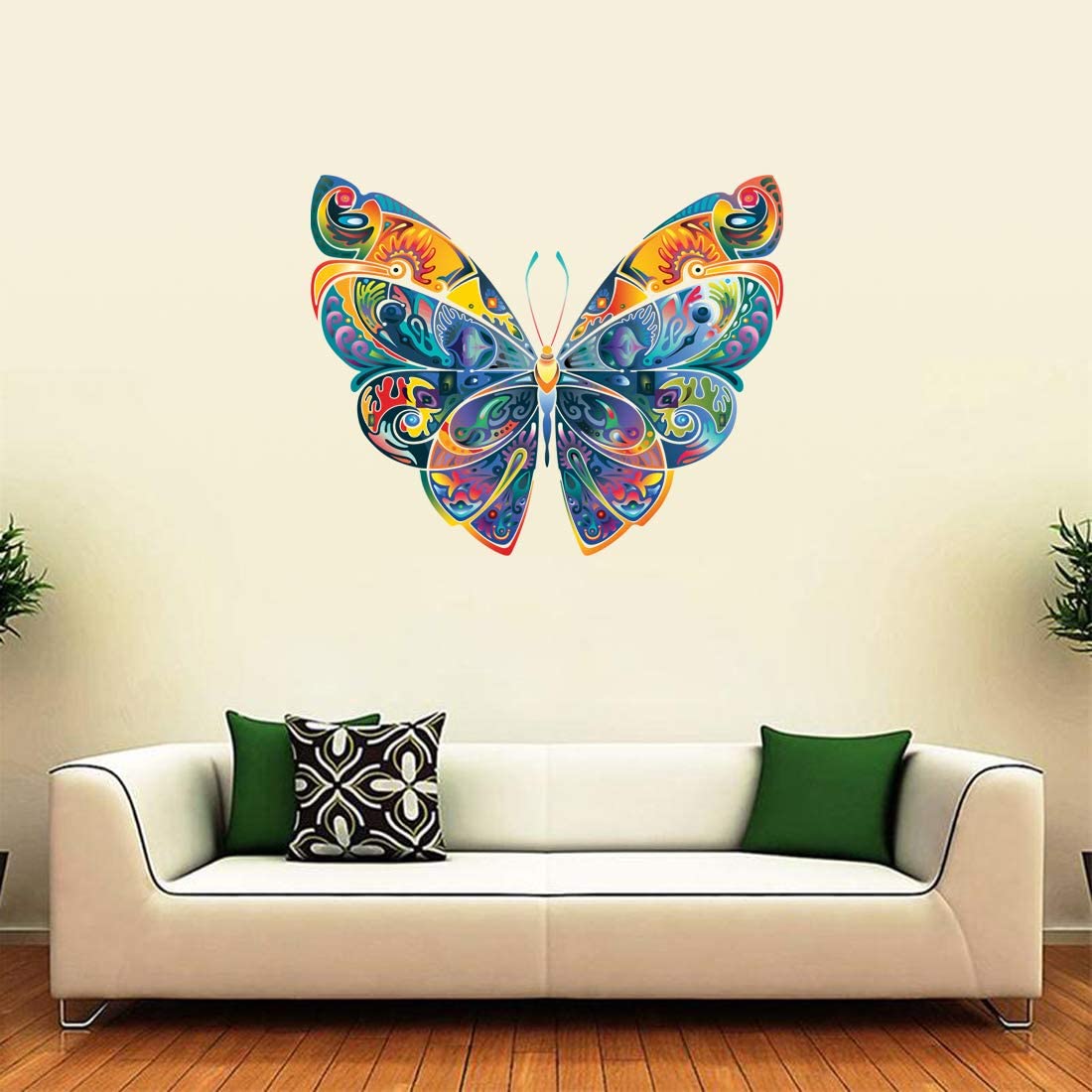 Akki Wold Colorful Butterfly Wall Sticker for Living Room/Bedroom/Office Size - 41 cm X 51 cm