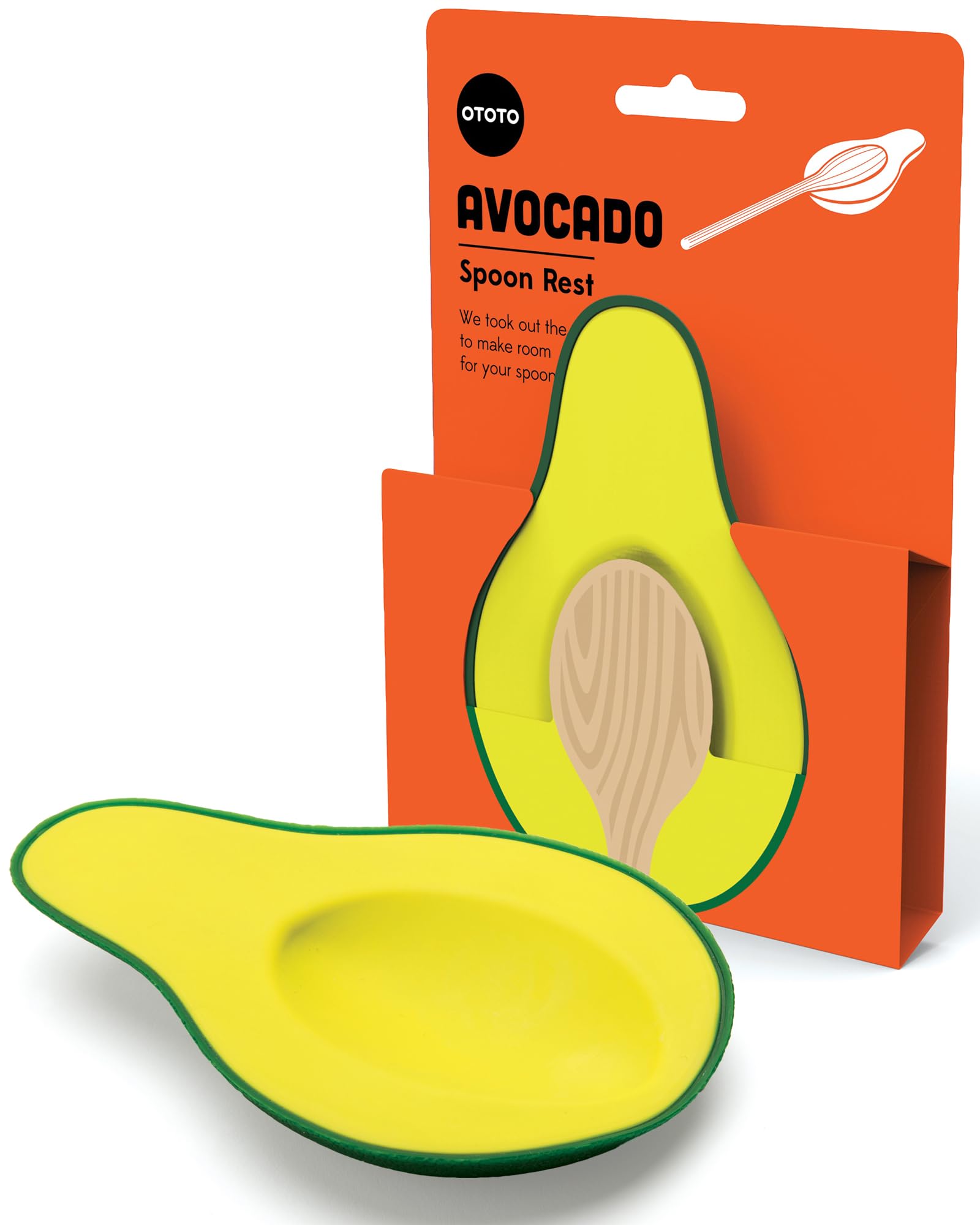 OTOTO Avocado Spoon Rest for Stove Top - Silicone Spoon Rest for Kitchen Counter, for Ladles, Tongs, Spatula Funny Cool Cute Kit