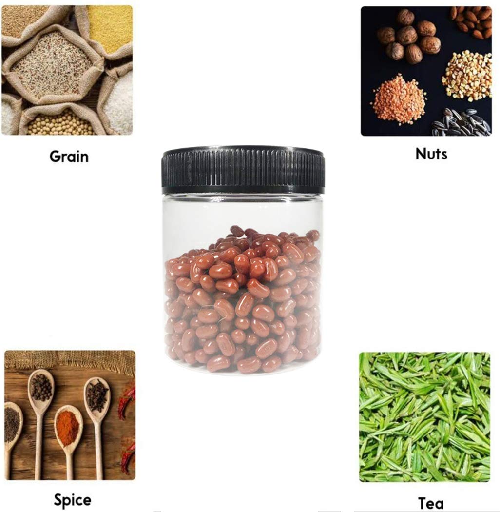 16Oz Clear Plastic Jars With Lids, Airtight Container Ideal For Dry Food, Peanut Butter, Honey Jam,Cosmetics, Cream, Bathroom An