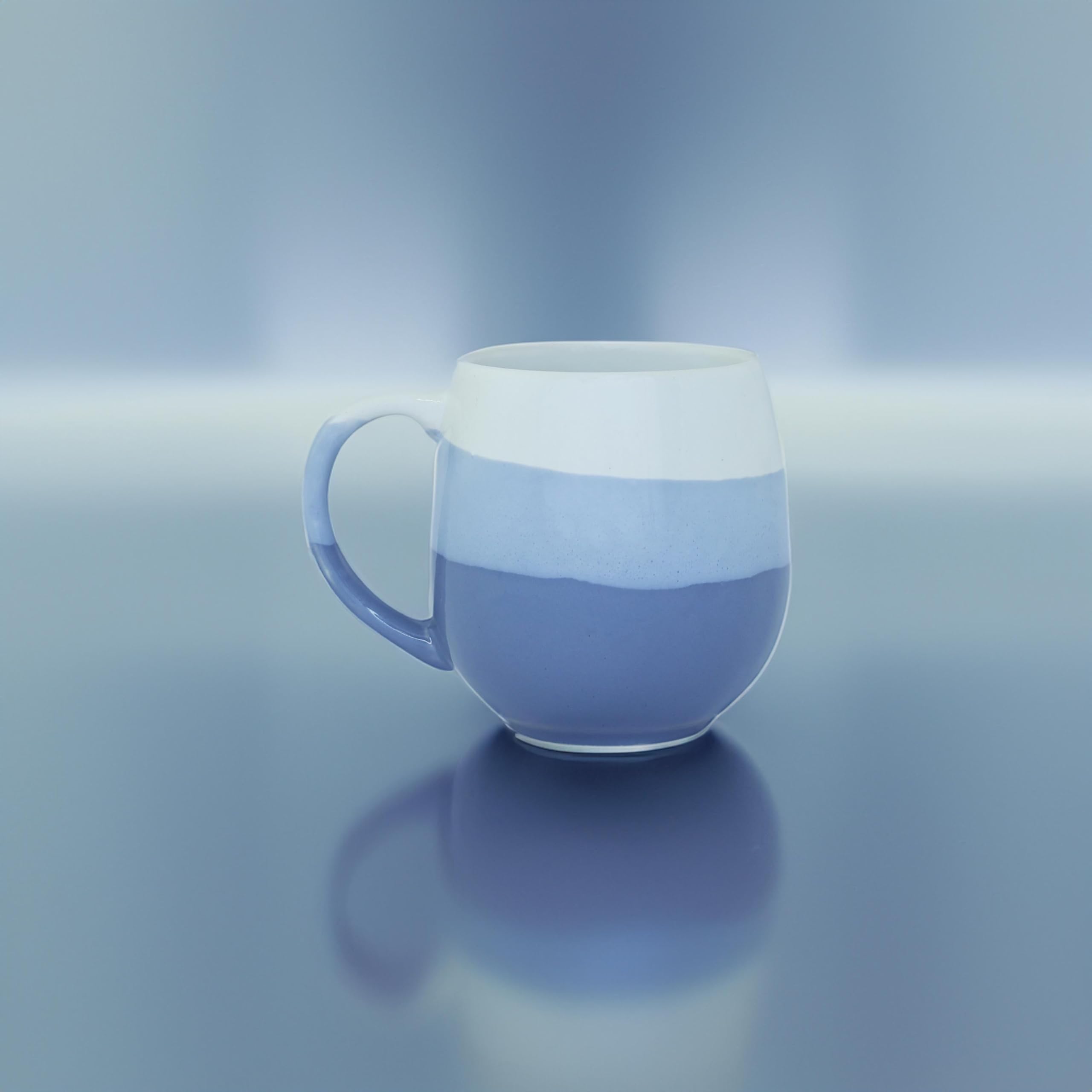 U & U UNIQUE UTILITIES Ceramic Coffee Mug Milk Cup for Home & Office Gift - 450 ML (Grey-Blue)